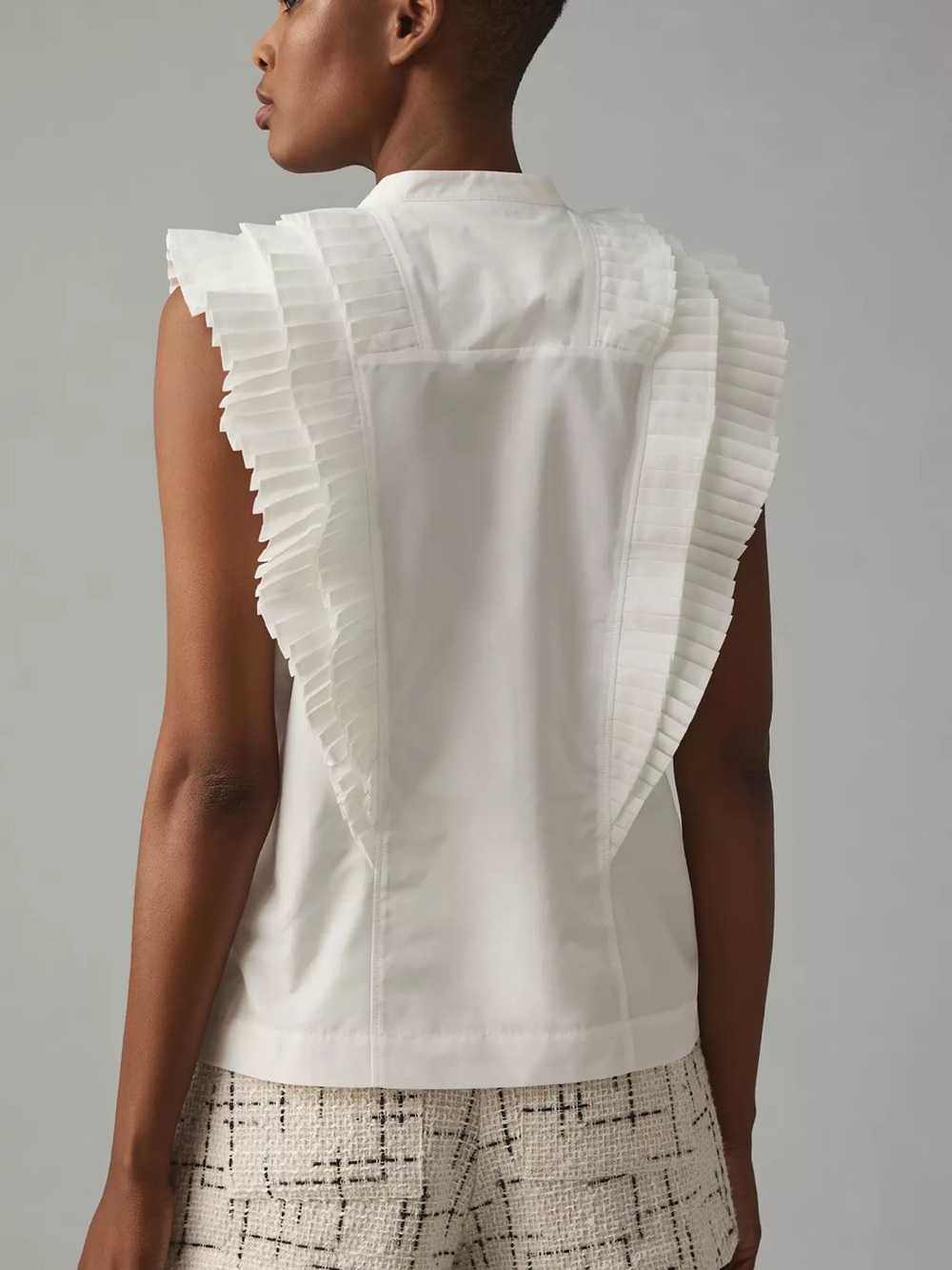 Anthropologie Maeve Sleeveless Ruffled Blouse - Picture 7 of 8